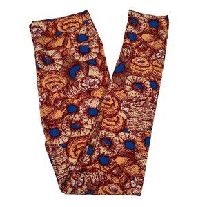 LuLaRoe Pastries Donuts Croissants Leggings Unicorn RARE HTF LLR New One Size OS